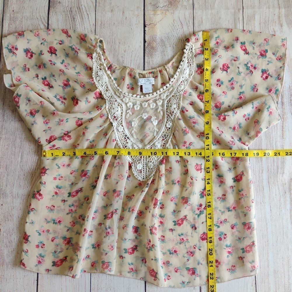 Cotton On flowy sheer floral blouse sz XS - Picture 7 of 11